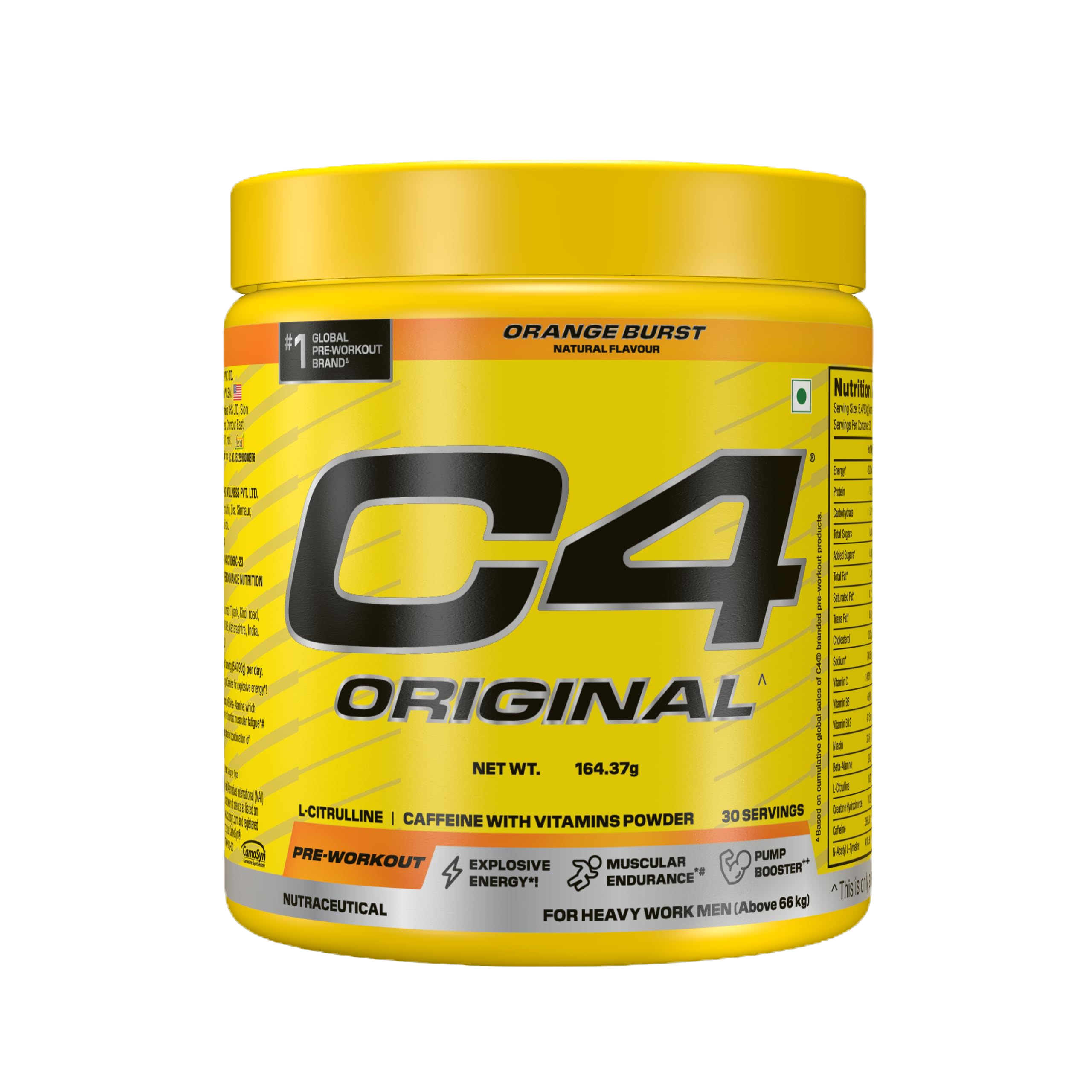 Cellucor C4 Original Pre Workout | 164 g | Orange Burst