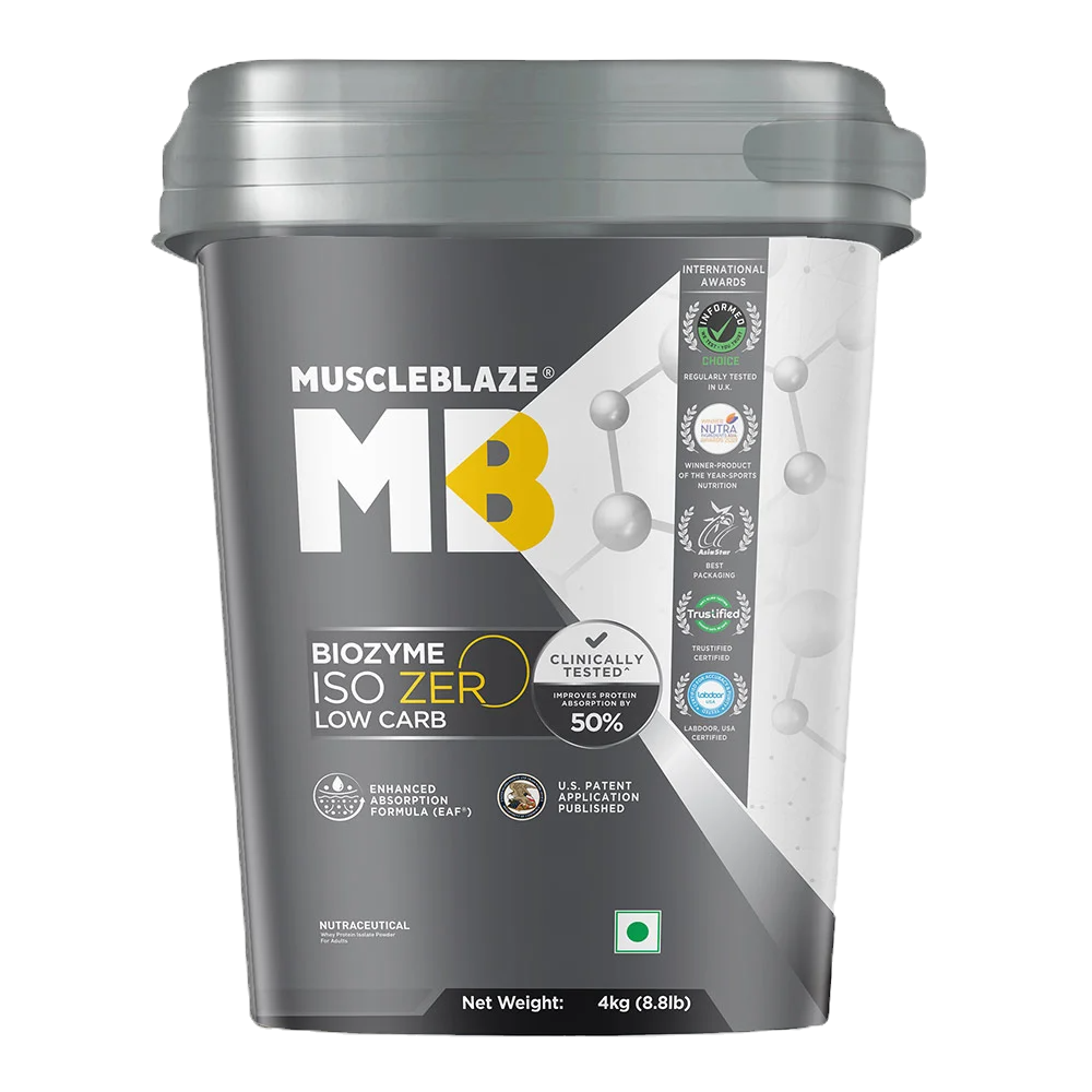 MuscleBlaze Biozyme Iso-Zero Low Carb | 4 Kg | Ice Cream Chocolate