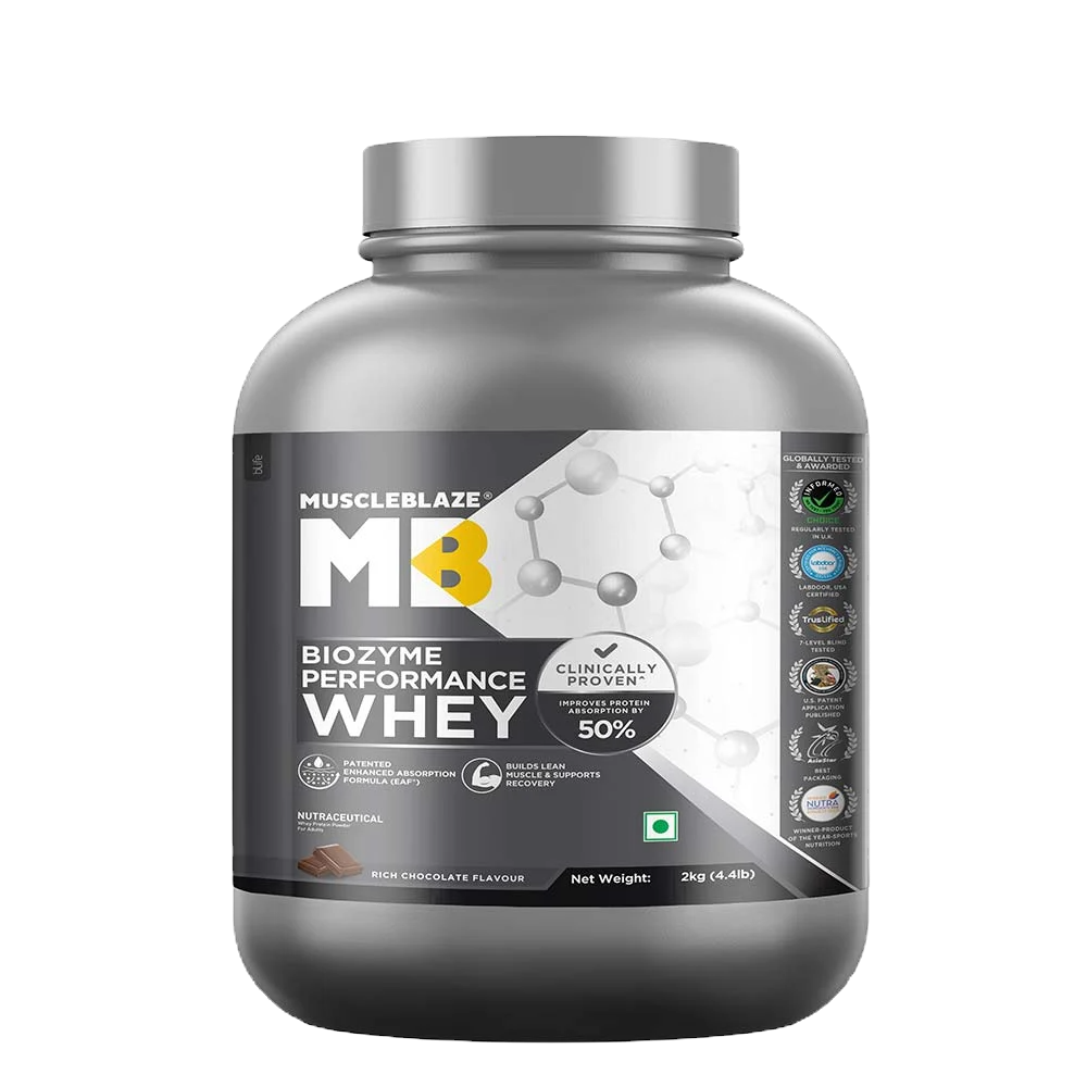MuscleBlaze Biozyme Performance Whey | 2kg | Rich Chocolate