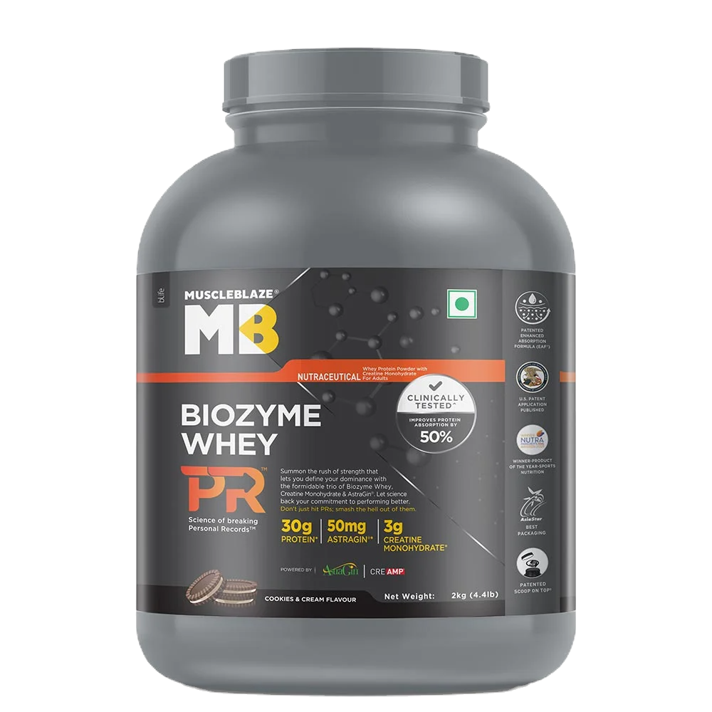MuscleBlaze Biozyme Whey PR | 2 Kg | Cookies and Cream