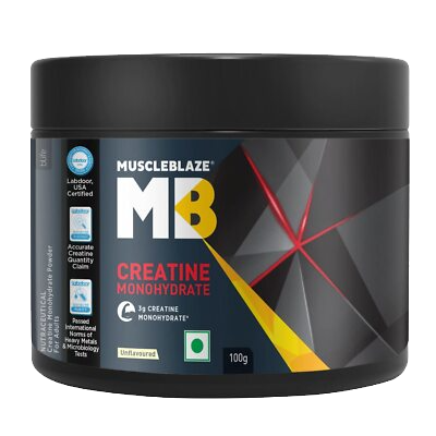 MuscleBlaze Micronized Creatine Monohydrate Powder | 100 gms | Unflavoured