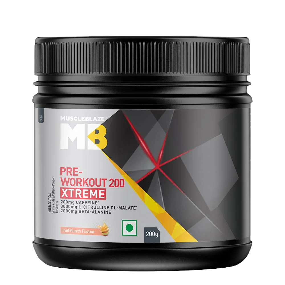 MuscleBlaze Pre Workout 200 Xtreme | 200 gms | Fruit Punch