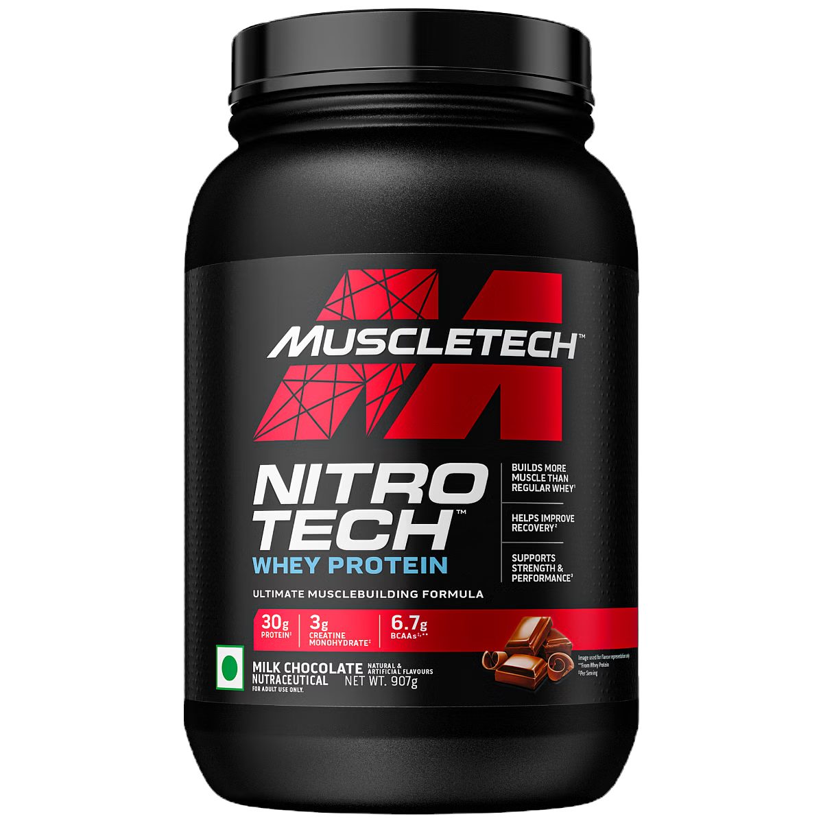 MuscleTech NitroTech Whey Protein | 907 gms| Milk Chocolate