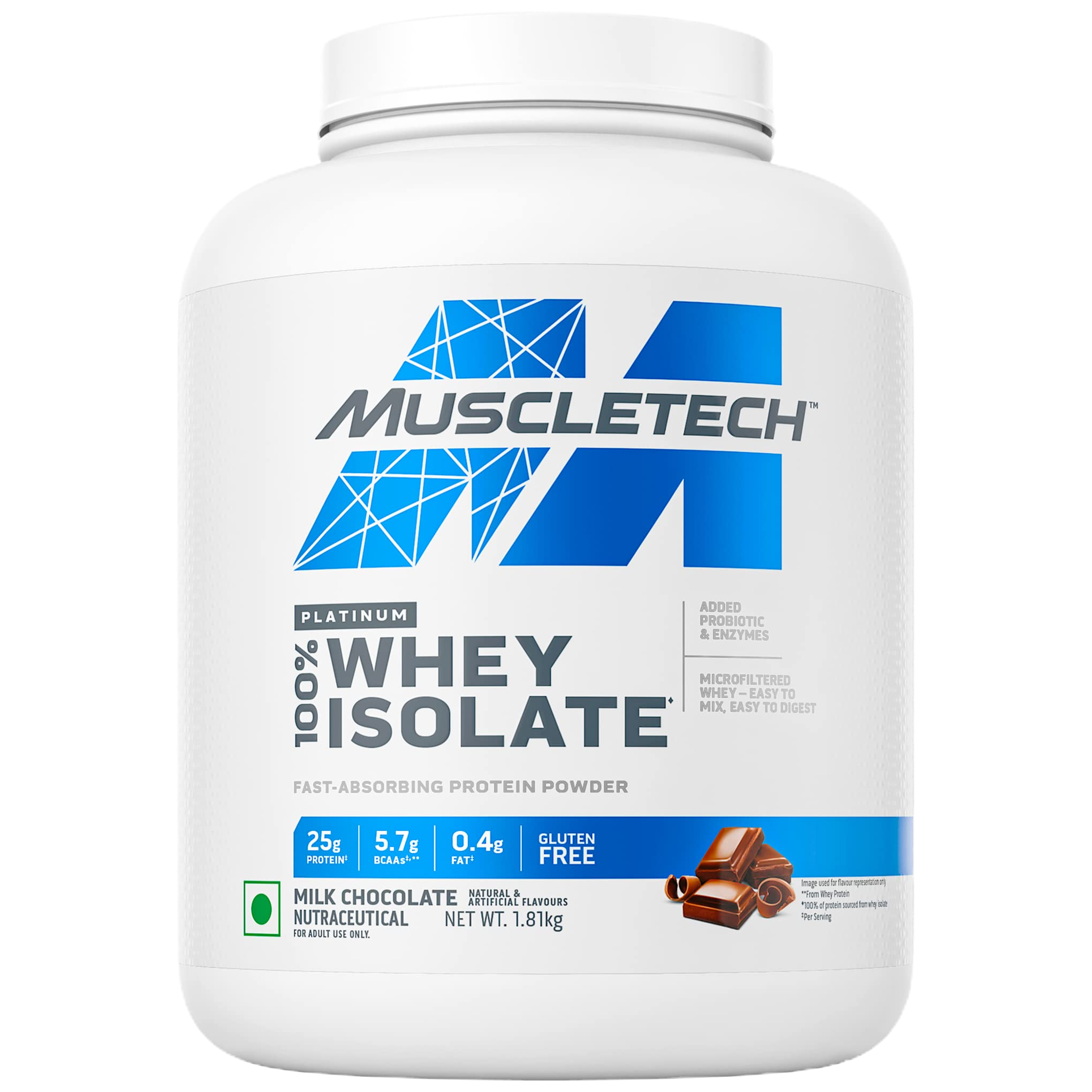 MuscleTech Platinum 100% Whey Isolate | 1.81 kg | Milk Chocolate